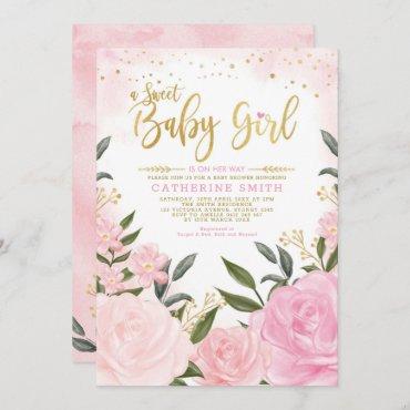 Chic Blush Gold Garden Floral Roses