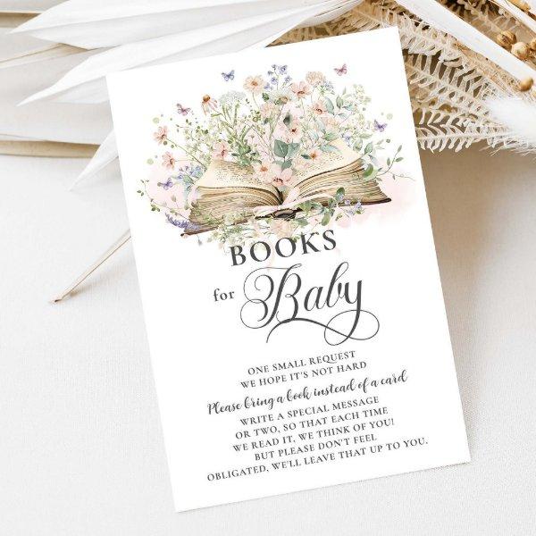 Chic Blush Wildflower New Chapter Books for Baby Enclosure Card