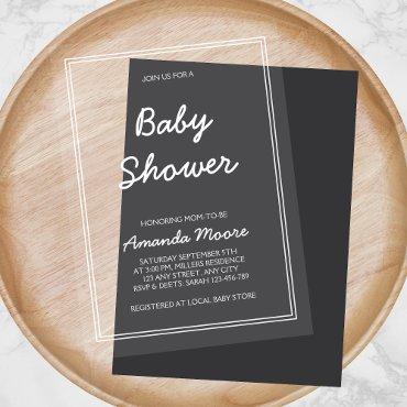 Chic Classic Calligraphy Script Baby Shower Acrylic