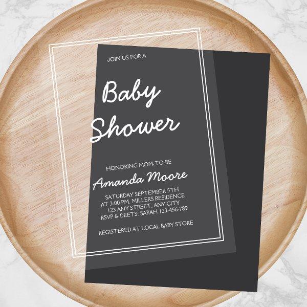 Chic Classic Calligraphy Script Baby Shower Acrylic