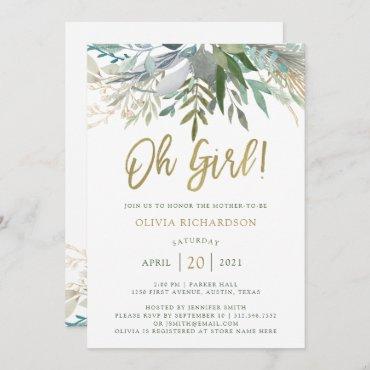 Chic Foliage | Oh Girl Baby Shower and Gold Script