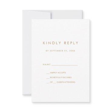 Chic Gold Typography Simple RSVP Card