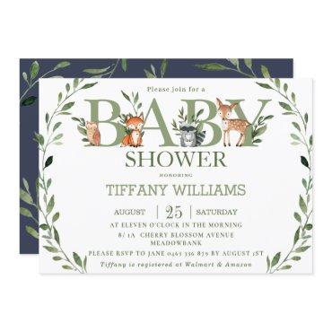 Chic Greenery Rustic Woodland Animals