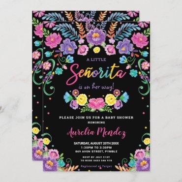 Chic Mexican Floral Señorita Baby Shower Girl