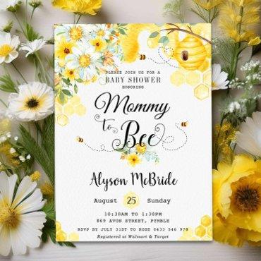 Chic Mom to Bee Yellow Floral Baby Shower Neutral