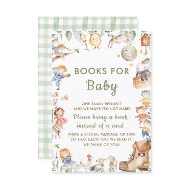 Chic Nursery Rhyme Greenery Bring a Book Card