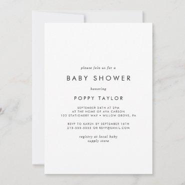 Chic Typography Baby Shower Invitation