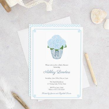 Chinoiserie Chic Blue Hydrangeas Boy