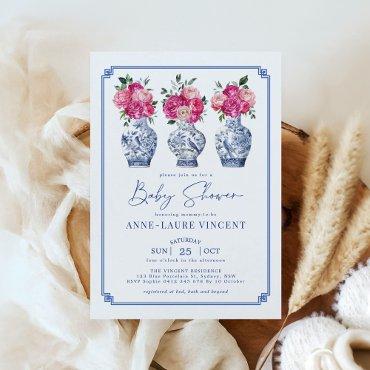 Chinoiserie Ginger Jars Pink Peonies
