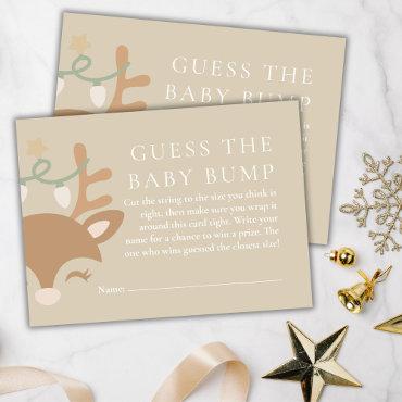 Christmas Reindeer Baby Shower Baby Bump Game Enclosure Card