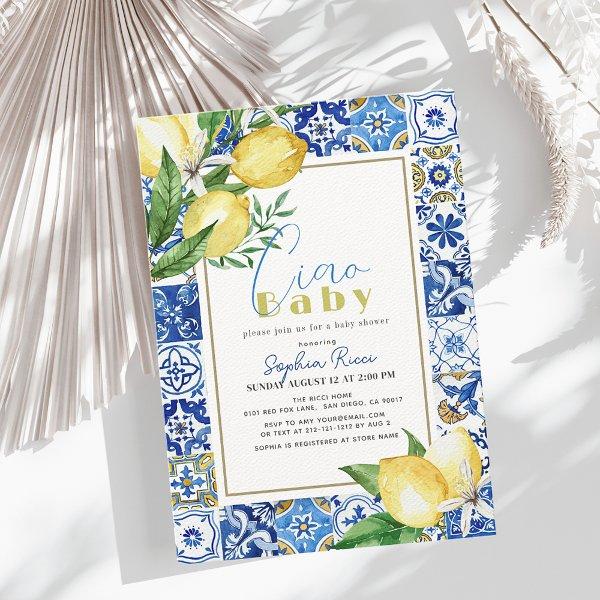 Ciao Baby Blue Tile Citrus Lemon