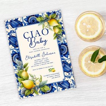 Ciao Baby Blue Tile Yellow Lemons