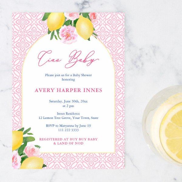 Ciao Baby Italian Inspired Lemons Pink