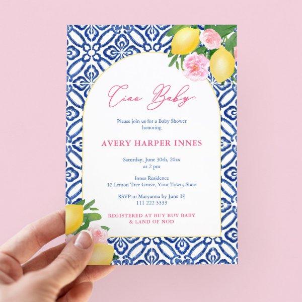 Ciao Baby Lemons Pink Cobalt Blue Girl
