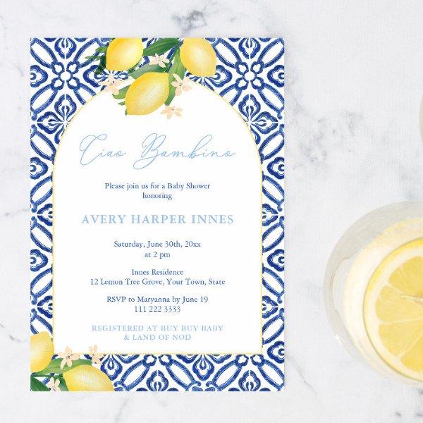 Ciao Bambino Lemons Arch Boy Baby Shower Party