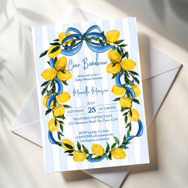Ciao bambino lemons blue bow Italian