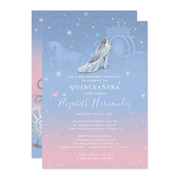 Cinderella Light Blue and Pink Quinceanera