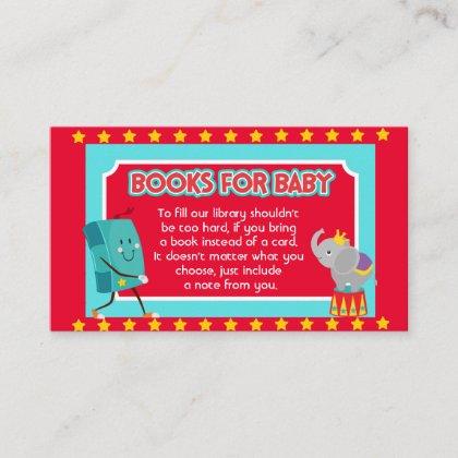 Circus Baby Shower, Book for Baby Shower Enclosure Card