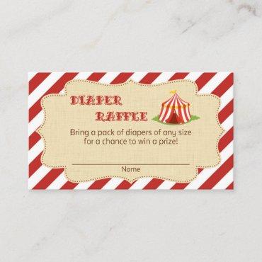 Circus Baby Shower Diaper Raffle Tickets Enclosure Card