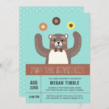 Circus Bear Baby Shower Invitation