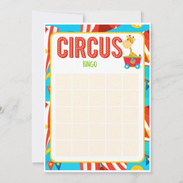 Circus birthday bingo, Carnival baby shower bingo