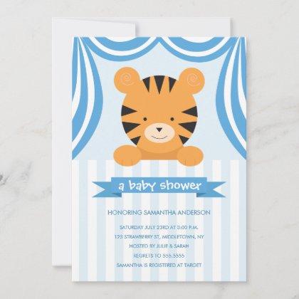 Circus Tiger Baby Shower Inviation - Boy