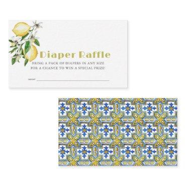 Citrus Lemon Baby Diaper Raffle Ticket Enclosure Card