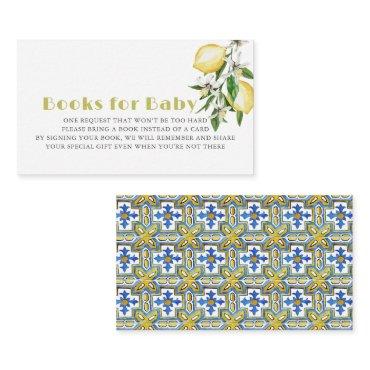 Citrus Lemon Baby Shower Book Request Enclosure Card