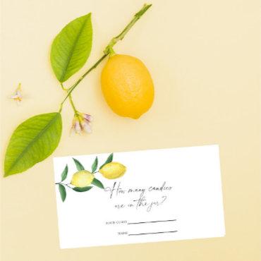 Citrus lemon - Guess how many candies game Enclosure Card