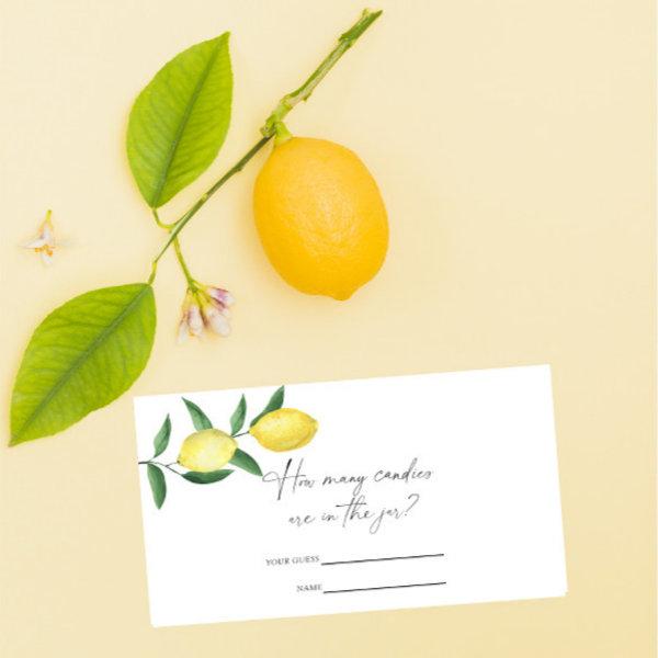 Citrus lemon - Guess how many candies game Enclosure Card