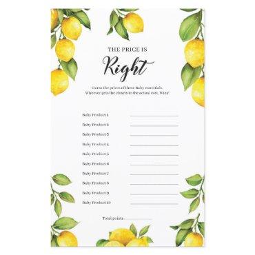 Citrus Lemons The Price is Right Baby Game