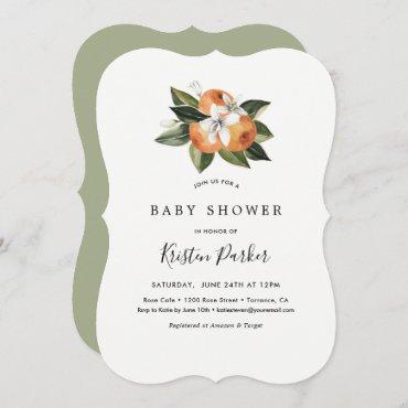 Citrus Orange Modern Baby Shower Invitation