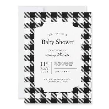 Classic Black and White Checkerboard Plaid Shower