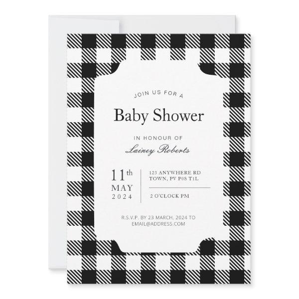 Classic Black and White Checkerboard Plaid Shower