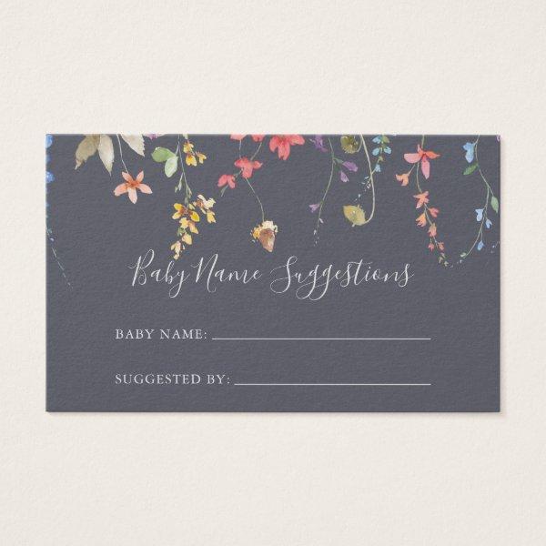Classic Blue Wild Baby Name Suggestions Card