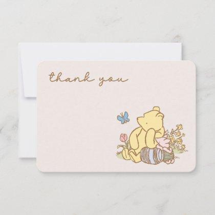 Classic Pooh & Piglet Baby Shower Thank You Invitation