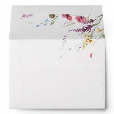 Classic Wild Colorful Floral Wedding  Envelope