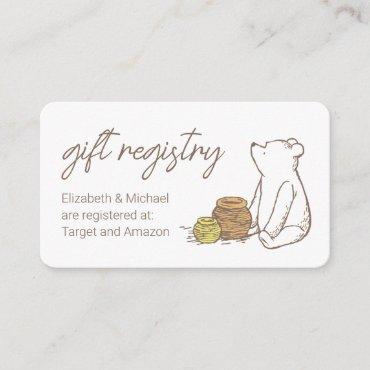 Classic Winnie the Pooh  Baby Shower Gift Registry Enclosure Card
