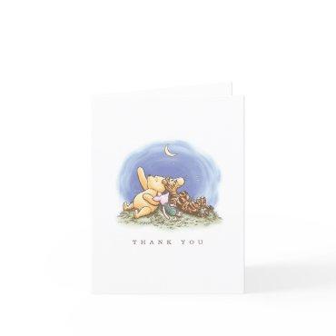 Classic Winnie The Pooh Over the Moon Baby Shower Thank You Card