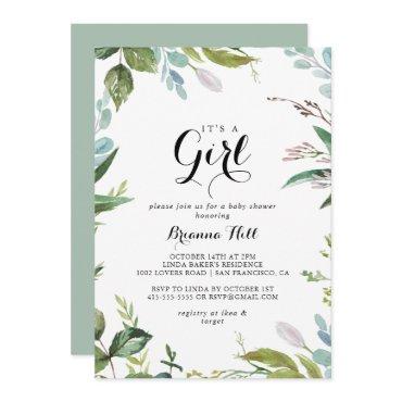 Classy Greenery Tropical It's A Girl