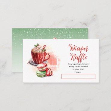 Cocoa and Macarons Girl Baby Shower Diaper Raffle Enclosure Card