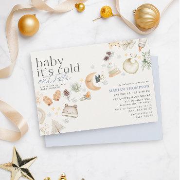 Cold Outside Winter Baby Shower Boy