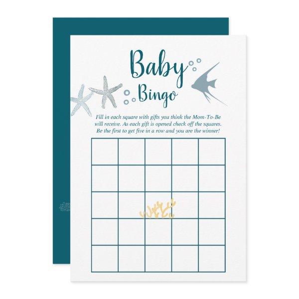Color trend Under the Sea Baby Shower Bingo