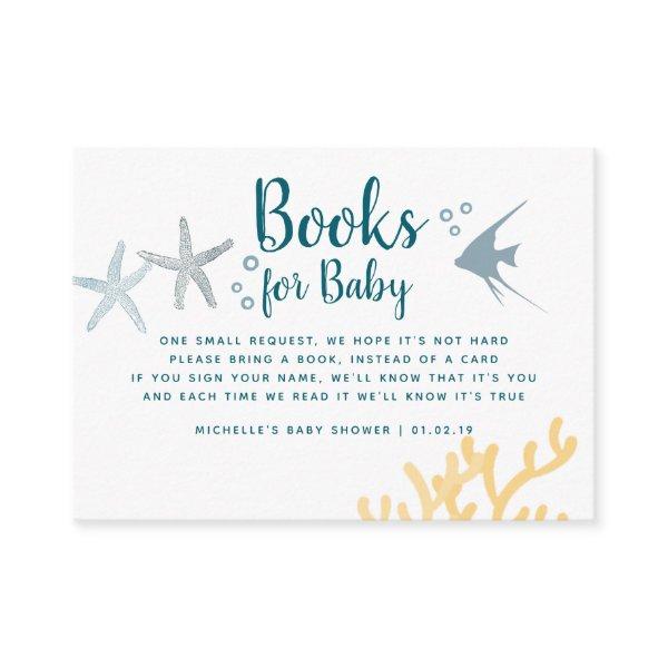 Color trend Under the Sea Baby Shower Book Request Enclosure Card