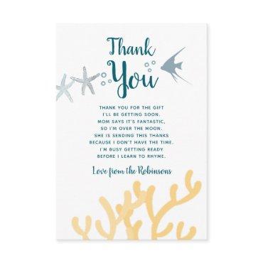 Color trend Under the Sea Baby Shower Thank You