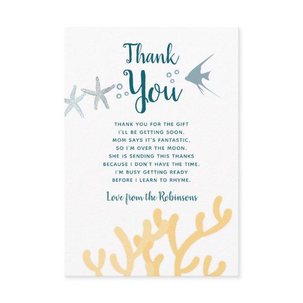 Color trend Under the Sea Baby Shower Thank You