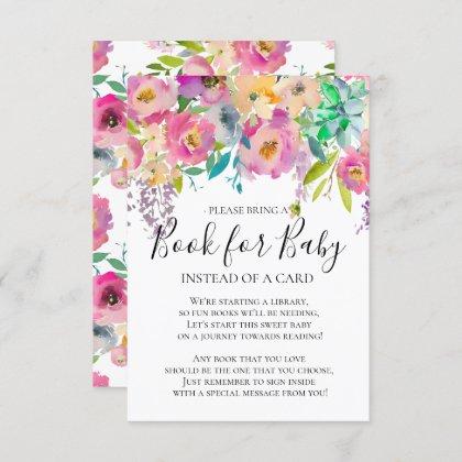 Colorful Bloom Floral Baby Shower Book for Baby Invitation
