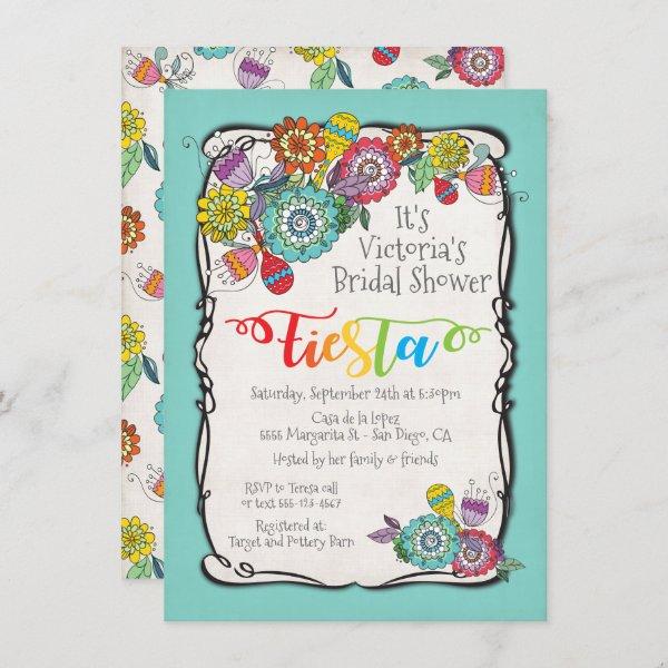 Colorful Boho Floral Mexican Fiesta Bridal Shower