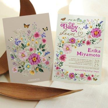 Colorful Boho Wildflower Butterfly
