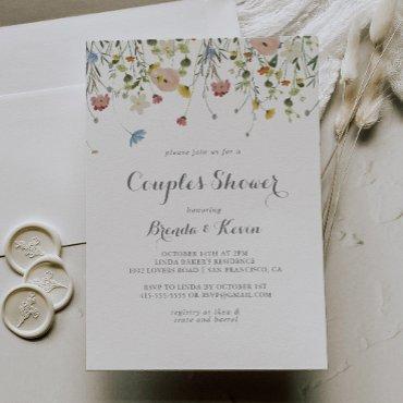 Colorful Dainty Wild Flowers Couples Shower